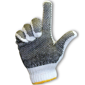 Economy PVC Double Dot String Knit Work Gloves