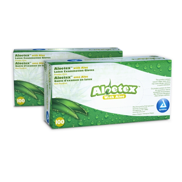 Dynarex® Aloetex™ Powder-Free Moisturizing Latex Exam Gloves 