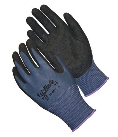 G-Tek Nitrile Coated Nylon Gloves, Coated Work Gloves