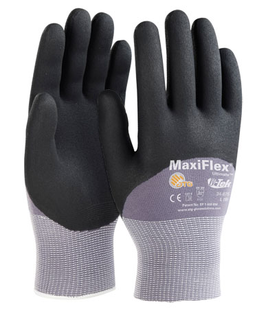 #34-875 PIP® MaxiFlex® Ultimate™ Seamless Knit Nylon / Lycra Glove with Nitrile Coated MicroFoam Grip on Palm, Fingers & Knuckles 