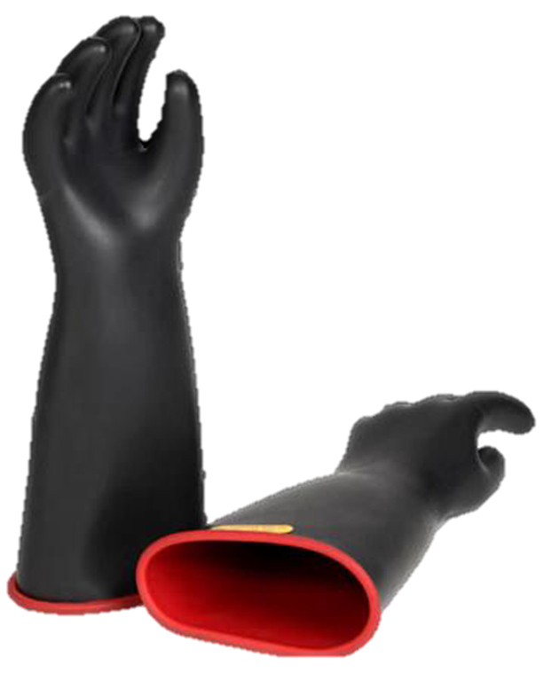 Linemen's Low Volatge Class 0 Black Rubber 14in Insulating Gloves