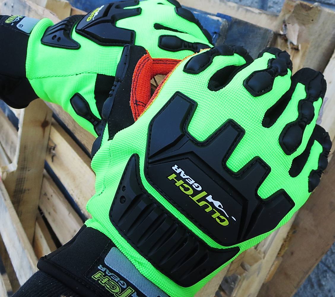 CLUTCH GEAR/® IMPACT PROTECTION OILFIELD GLOVE WITH ARMORTEX/® PALM LIME YELLOW M