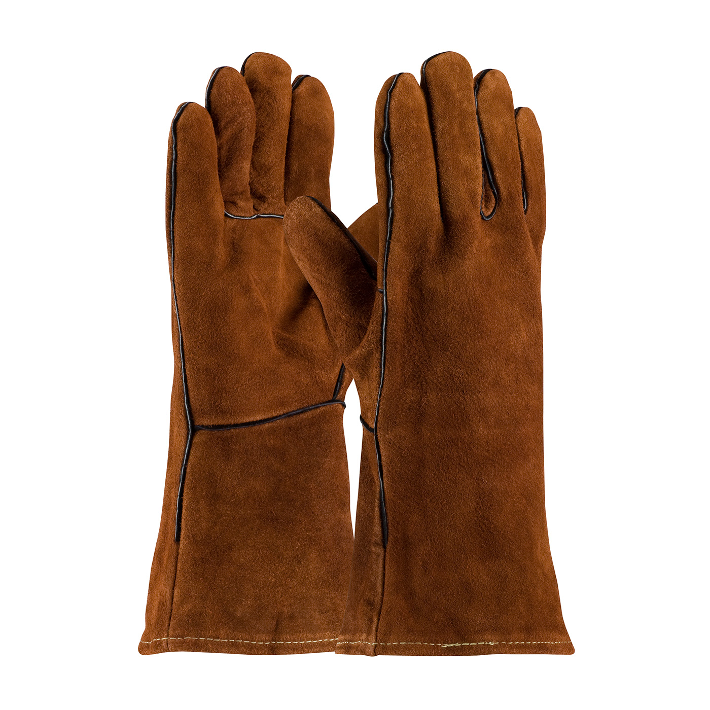 PIP® Brown Leather Welders Gloves Cotton Lined Cowhide