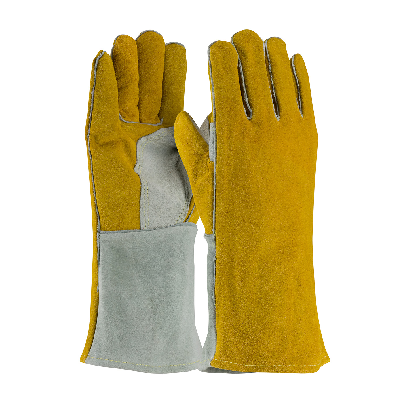 Side Split Cowhide Welders Gloves Cotton Foam Lined Leather Welding