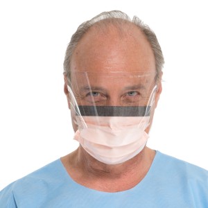 47137 Halyard® Health FluidShield® Disposable Protective Orange Ear Loop Face Masks w/ So Soft® and Visor