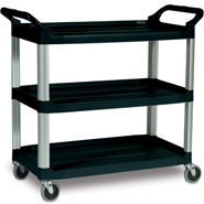 Rubbermaid® Commercial Open Sided Utility Cart- Three Shelf