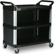 Rubbermaid 9T66 2 Shelf Utility Cart, Black