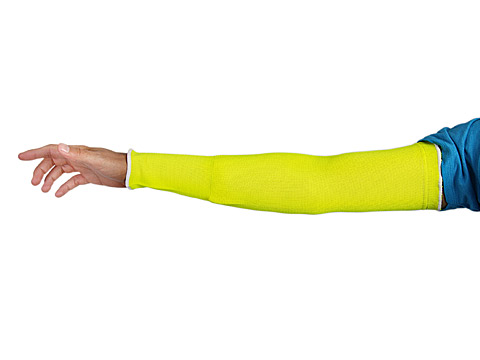 KP1THV18 Superior® Cutban™ Hi-Viz Yellow Tapered Cut Resistant Protective Sleeves