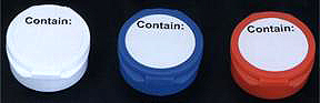 Plasdent 1-1/2` Plastic Round Hinged Boxes w/ Label