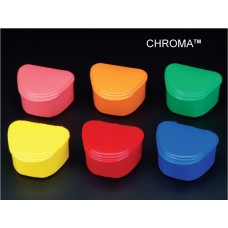 #200BTH Plasdent Chroma™ Dental Patient Plastic Hinged Denture Boxes w/ Label