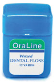 #ORA33810 Oraline OraBrite 12 Yard Waxed Nylon Dental Floss 