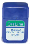 #33820 Oraline 12 Yard Unwaxed Nylon Dental Floss
