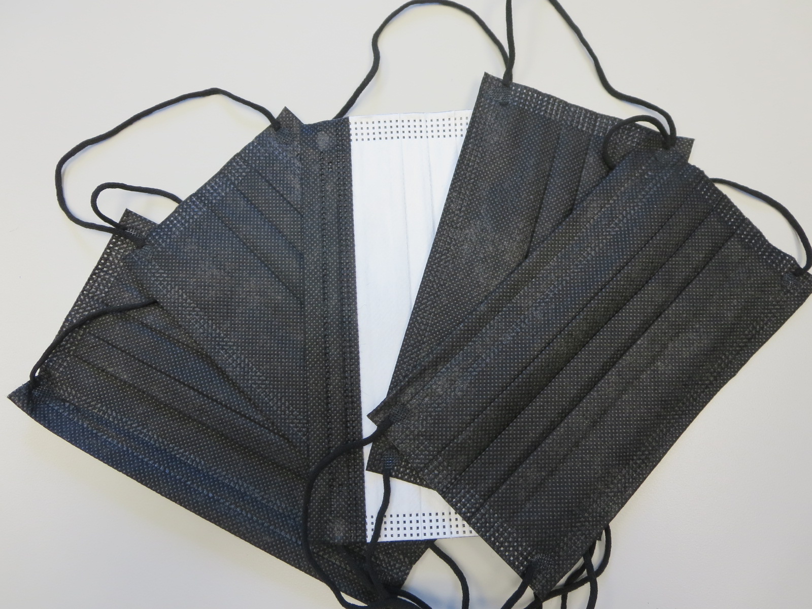 Hypoallergenic Black EarLoop Face Masks Disposable Black Barrier